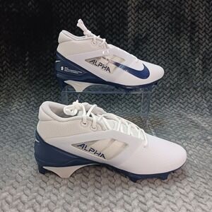 Nike Alpha Menace 4 Pro Men's White Navy Blue Football Cleats FD7037-104 Size 8